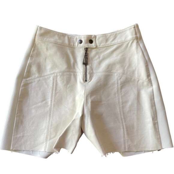 Acostamento Faux Leather White Shorts S - Picture 1 of 4